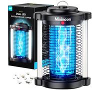 Minimoon Bug Zapper Zapper per zanzare da esterno con doppia luce LED 4200V Fly Zapper 15W Trappole elettriche per mosche Trappola per insetti IPX4 per esterni