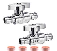 Minimprover 2 confezioni LF ottone 1/2"""" Pex x 1/2"""" PEX cromato 90?Ang