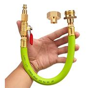 Minimprover Lead Free Brass 12" Winterize Sprinkler System RV Motorhome Boat Camper and Travel Trailer: Air Compressor Quick-Connect Plug To 3/4" Garden Hose Faucet Blow Out Adapter Fitting with Val