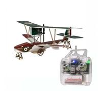 MinimumRC M5 RC Airplane, giroscopio stabilizzato micro 3CH RC idrovolante biplano, aereo ad ala fissa per hobbisti (acceleratore sinistro/3 batterie)