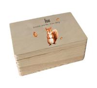 minimutz Scatola dei ricordi colorata in legno - Personalizzata con nome - Contenitore per ricordi d'infanzia - animali della foresta scoiattolo M (30 x 20 x 14 cm)