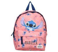minimutz Zaino per asilo Disney Stitch - Personalizzato con nome - Piccolo zaino per bambini - Zaino per il tempo libero con tasche a rete, Ocra - Blu scuro, s