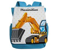 Minimutz Zaino personalizzato con nome per asilo e escavatore veicolo da cantiere zaino per bambini 2-5 anni