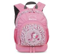 minimutz Zaino personalizzato per bambini ragazzi e ragazze | Personalizzato con il proprio nome | Zaino per il tempo libero escursionismo bambini | Junior Active, Zebra (rosa)