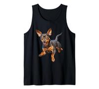 Minin Pin Miniatura Pinscher minpin Cucciolo Cane Felice Sinistra Faccia Canotta