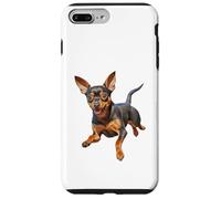 Minin pin miniatura pinscher minpin cucciolo cane felice sinistra faccia Custodia per iPhone 7 Plus/8 Plus
