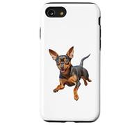 Minin pin miniatura pinscher minpin cucciolo cane felice sinistra faccia Custodia per iPhone SE (2020) / 7/8