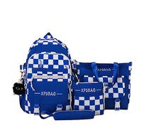 MININAI Y2k Set zaino a scacchi con ciondolo carino alla moda giapponese college preppy zaino accessori estetici, Blu, Taglia unica, Zaino, semplice