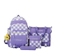 MININAI Y2k Set zaino a scacchi con ciondolo carino alla moda giapponese college preppy zaino accessori estetici, Viola, Taglia unica, Zaino, semplice