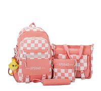 MININAI Y2k Set zaino a scacchi con ciondolo carino alla moda giapponese college preppy zaino accessori estetici, Rosa, Taglia unica, Zaino, semplice