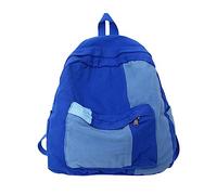 MININAI Zaino vintage in tela per donne e uomini, stile grunge, hippie, boho, patchwork, zaino per libri universitari, borsa da viaggio, zaino casual, Blu, One Size, Zaini Daypack