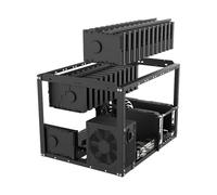 Mining Rig Frame, PC Computer Case, Open Air Testbench Chassis, Stackable Rack Stand, Hardware Mount, for Desktop Setup, Crypto Coin Currency Equipment Use, (Black)
