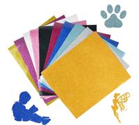 MININUSI 10 Pezzi Glitter Vinile Termoadesivo,HTV Rotolo del Vinile di Calore,Vinile Termoadesivo per Tessuti,Vinile Permanente Impermeabile,per Termoadesivo Cricut,per t-Shirt,Artigianato,Pelle