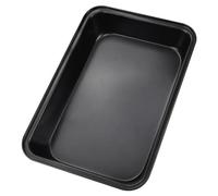 MININUSI Tortiera in Acciaio al Carbonio,Teglia Rettangolare Antiaderente,Teglia Multifunzionale,Stampo per Torta Antiaderente,Teglia Nera,Stampo per Torte,Pizze, Barbecue,Pollo Arrosto (32*22*5.2cm)