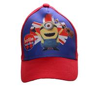 Minion Berretto da Baseball Hello London Blue o Varie Taglie per Bambini, Ragazze e Ragazzi (52, Rosso)