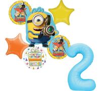 Minions 2 ° compleanno forniture palloncino bouquet decorazioni