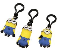 Minions 90226-3 - Dave, Tim e Stuart Portachiavi/Clip On 3D a scelta uno dei 3 Soggetti, Assortito 7 cm