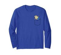 Minions Carl Taking It Easy Pocket Hit Maglia a Manica, Unisex per Adulti, Blu Reale, S