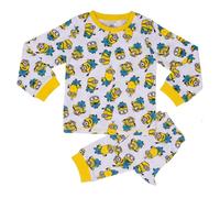 Minions, Cattivissimo Me/Despicable Me, 100% Cotone Pigiama a Maniche Lunghe, White, Bianco