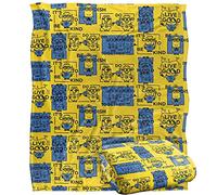 Minions Coperta super morbida al tatto con motivo a quadretti Positivity Squares 152 x 127 cm, 50" x 60"