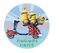 MINIONS LOVELY CATTIVISSIMO ME FESTA CIALDA IN OSTIA PER TORTA PERSONALIZILE - kit n°4 Cdc- (1 CIALDA IN OSTIA DIMENSIONI FOGLIO A4 210 × 297 mm)