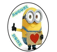 MINIONS LOVELY CATTIVISSIMO ME FESTA CIALDA IN OSTIA PER TORTA PERSONALIZZABILE - kit n°3 Cdc- (1 CIALDA IN OSTIA DIMENSIONI FOGLIO A4 210 × 297 mm)