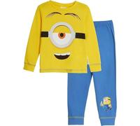 Minions "Novelty, 100% Cotone Pigiama a Maniche Lunghe, Yellow/Blue, 7-8 Anni: 128cm, Giallo