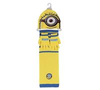MINIONS set 3 pezzi cappello+sciarpa+guanti in lana giallo azzurro da bambino/a