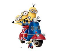 Minions su Una Scooter Cartone Ritaglio Kevin, Stuart E Bob - Gratis Mini Sagoma
