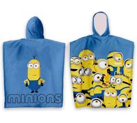Minions Telo Mare Con Cappuccio Poncho Maxi da Bambino Asciugamano da Spiaggia Piscina 100% Morbido Cotone 60x60 cm