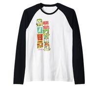 Minions Treats Panel Strip Maglia con Maniche Raglan