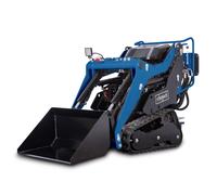 Scheppach MKL730 - Caricatore compatto con cingolo e starter elettronico, 8,5 CV/6,3 kW, capacità di carico 200 kg, larghezza 740 mm, velocità di guida max. 2,3 km/h, con pala da 80 l