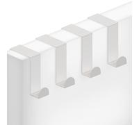 Minismus Confezione di 4 Porta Ganci - Attaccapanni Gancio In Acciaio Inox, Utilizzabili Singolarmente - Asciugamano, Accappatoio, Bagno Porte Appendino (Bianco)