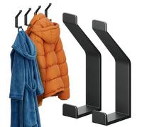 Minismus Heavy Duty Dual Wall Hooks - 6 Packs Matte Aluminium Coat Hooks - Modern Wall Mounted Robe and Towel Holder - Hidden Screw Design for Entryway, Bathroom & Bedroom - Include hardware