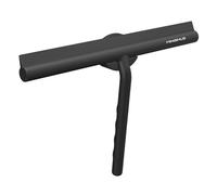 Minismus Raschietto da doccia per doccia, bagno, piastrelle, specchio, finestra, supporto magnetico senza foratura, autoadesivo, design moderno elegante 28 cm (nero)