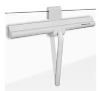 Minismus Tergivetro per Doccia - Pulisci Vetri Porte e Finestre - Tergivetro Doccia Silicone - Pulisci Doccia Vetro, Bagno e Specchi - Senza Foratura, Supporto Incluso (Bianco, 28 cm)