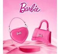 Miniso Barbie Cute Cartoon Anime Borsa a tracolla rosa dolce alla moda a forma di clessidra Borsa a mano in gelatina Borsa tote da donna per lo shopping Portafoglio Regalo di compleanno e San Valentin