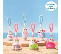 MINISO Sanrio HELLO KITTY Figura in peluche aromatica estiva in pelle nera, scatola cieca, design in pelle nera unico con stile estivo, fragranza a lunga durata e tocco confortevole, adatto per append