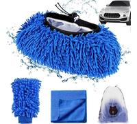 MINISOISO Copri Spazzola Autolavaggio, Microfibra Copri Spazzola, Spazzola in Microfibra Kitin 4 Pezzi per Auto Interni Ed Esterni Spazzole Autolavaggio Lavaggio Auto AntiGraffio