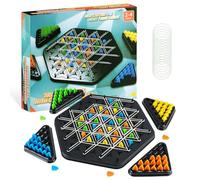 MINISOISO Gioco con Elastici e Triangoli, Triggle Game da Tavola, Chain Triangle Game Interattivo, Gioco a Triangolo a Catena, Strategia Triggle Chain Trianglegame per Bambini & Adulti