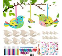 MINISOISO Kit di Fai Da Te Per Bambini, Bricolage 3D per Uccelli in Legno, Attività Creative Fai-da-Te per Bambini, Uccelli 3D in Legno, per la Decorazione Pittorica per Bambini Fai Da Te