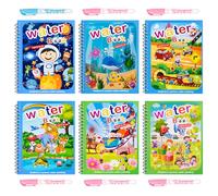 MINISOISO Libri ad Acqua da Colorare Bambini, 6 Pcs Libro Magico da Colorare Acqu con 6 Penna Acqua,Magic Water Drawing Book, Libro Magico Pittura ad Acqua per Bambini, Regalo per Ragazzi Ragazz Dai,C
