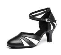 MINITOO Donna Latino Tango Ballo Salsa Danza Scarpe Chiusa Party Serata Decollete con Tacco L474 Nero/Bianco 6cm Tacco EU 36