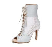 MINITOO Donna Sport Ballroom Scarpe da ballo Latina Salsa Scarpe da ballo, E26 blu 9 8 cm tacco, 42.5 EU