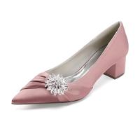 MINITOO Donne Comode Scarpe Da Sposa Scivolare Goffo Basso Tacco Sera Pompe, M378 rosa chiaro, 41.5 EU