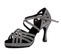 MINITOO Scarpe da ballo con plateau da donna per danza latina e da sala, sandali comodi per balli di fine anno e serate eleganti, 37.5 EU