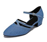 MINITOO Scarpe da ballo da donna con cinturino alla caviglia per danza latina e salsa, décolleté per matrimonio e ballo di fine anno, 42.5 EU