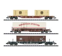 MiniTrix 18702 N Set di 3 vagoni container di DB