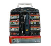 Miniutensile rotativo/Minitrapano 135W tipo Mini Drill con 217 accessori + alber