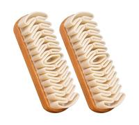Minivana Suede Brush, Suede Shoe Brush and Eraser Soft TPR Crepe Brushs, Nubuck Shoe Cleaner for Sneakers, Leather, and Suedes, Stain Removal with Wooden Handle, Quick Cleaning ands Repair (2 Pcs)